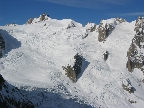 Br&egrave;che Puiseux : Panaroma sur l'Aiguille du Midi et le glacier d'Envers du Plan
