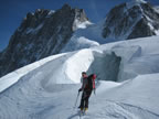 Travers&eacute;e de la br&egrave;che Puiseux : glacier du mont mallet