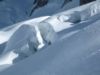 Travers&eacute;e de la br&egrave;che Puiseux : glacier du mont mallet