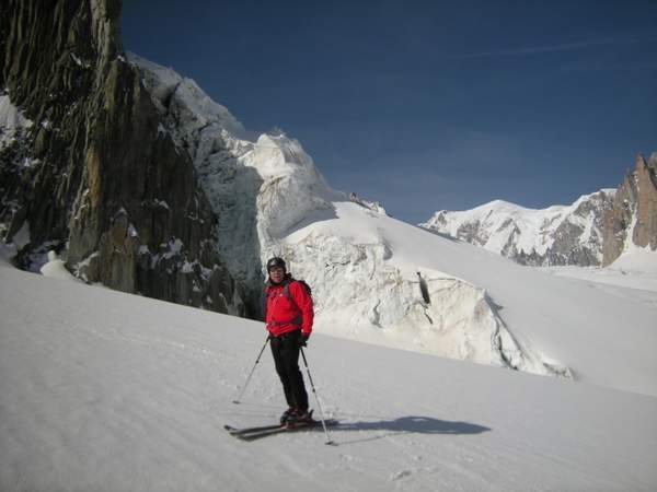 ski randonnée dans le haut de la vallée blanche chamonix